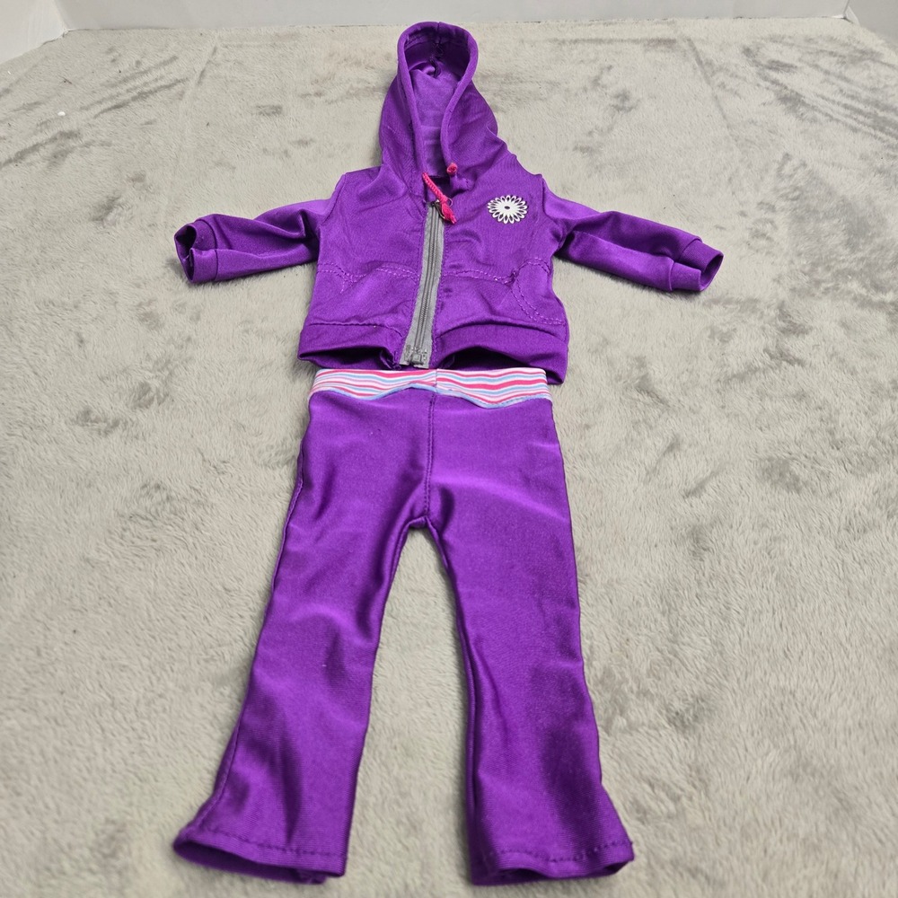 Purple Daisy Tracksuit for 18 Inch Dolls Hoodie and Yoga Pants Set